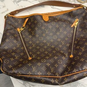 Louis Vuitton Brown and Gold Shoulder Bag with Monogram Canvas Delightful